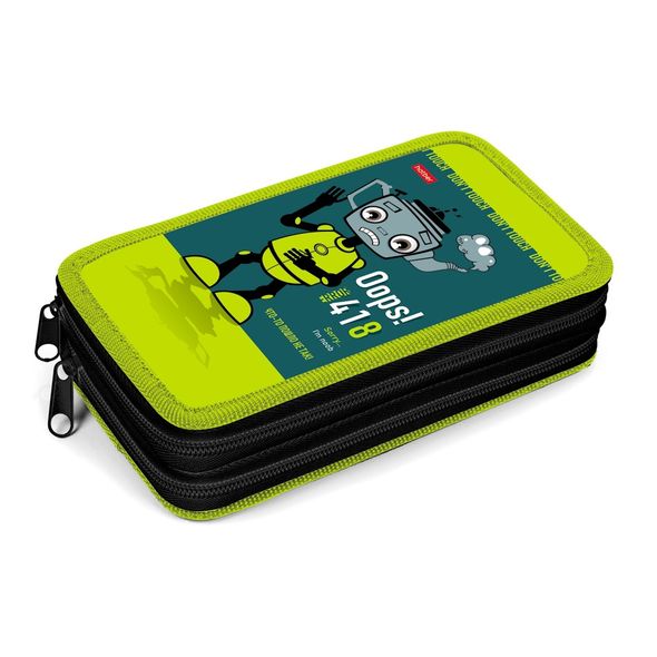 Пенал Hatber 190х110мм 2 отделения на молнии конгрев -УПСс, ошибочка!-  в индив.упак. , 